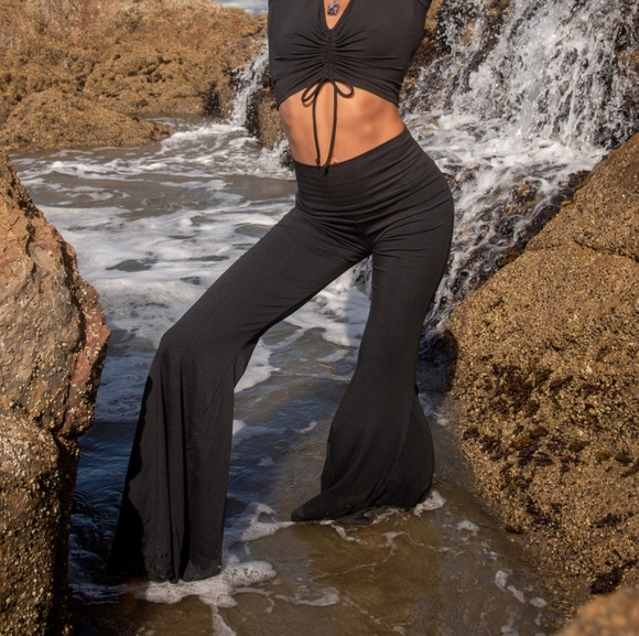 Black Bamboo Super Bell Bottoms - Picture 6 of 8